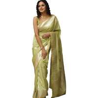 Sugathari Women's Banarasi Saree Pure Kanjivaram Silk Saree Soft New Ladies 2025 Design Wear Pattu Sarees Latest Sadi Party Sari Collections With Blouse Piece (San Pari-224-Pista Greee)