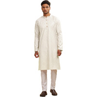 Be Active Men's Ethnic Printed Full Sleeves Kurta || Cotton Kurta For Men || Men Kurta For Wedding || Kurta For Men (C-Rf0056 Kr 1 Xl) Cream