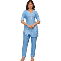 Fabnex Kurta Set For Women | Women Kurta | Women Kurta Sets Kurtis | Women Kurta Pant Set | Women Kurta Pant Set Women (K-117-Blue-2Xl)