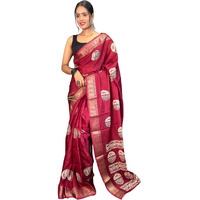 Shiv Textiles Womens Gorgette Zip And Go Pre-Stitched Saree  Effortless Wear & Comfort : Ready To Wear Saree(Sb-St-R-19-Maroon)