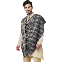 Weavers Villa Men's Woolen Lohi/Shawl (Ms-Checks, Charcoal), 125Cm X 250Cm