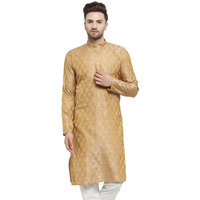 Jompers Men's Cotton Silk Straight Kurta (Ko_586Silver_Xl_Silver_X-Large)