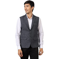 Wintage Men's: Tweed Wool Blend Blue Modi Nehru Jacket : 40/M
