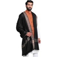 Weavers Villa Men's Woven Border Pure Wool Lohi/Woollen Shawl, 125Cm X 250Cm