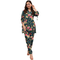 Leriya Fashion-Oslc House Women's Rayon Regular Kurta Set (Lf-W1817&Tr874_Green_L)