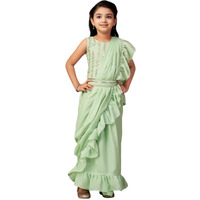 Aarika Girls Ethnic Wear Green Colour Sequin Embroidery Georgette Lehenga Choli Set With Attached Dupatta-4-13 Years (Lch-Shm-5018)