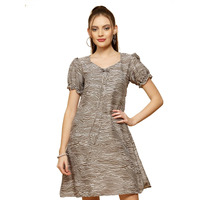 Oomph! Women's Crepe Sheath Mini Dress (Md875_Carob Brown