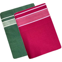 Men's Kerala Style Premam Single (1.28X2.00 Mtrs) Colour (Pack Of 2) (Olive Green -Pink) Dhoti