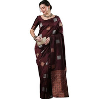 Flosive Woven Kanjivaram Silk Saree With Border (Maroon)