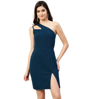 Rare Women Casual Navy Blue Colour Above Knee Solid Dress