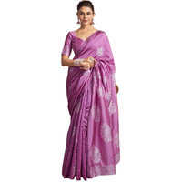 Satrani Women's Silk Blend Banarasi Jacquard Saree With Unstitched Blouse Piece (3882S191N_Ultra Pink)