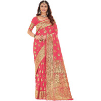 Glory Sarees Womens Banarasi Silk Saree With Blouse Piece (Kara153_Gajari)