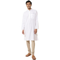 Fabindia Men's Cotton Woven Relaxed Kurta (1037837White_White