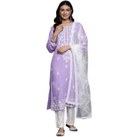 Varanga Women's Rayon Solid Regular Kurta Lavender  Comfortable & Stylish, Casual Wear For Everyday Use (Medium)