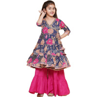 Preneum Girl's Cotton Salwar Suit (Pn-Kdss$Parent-3_Blue