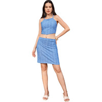 Purvaja Womens Mini Co-Ords (Nixa-003-Ice_Blue_Small)