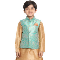 Jbn Creation Boys' Green Silk Blend Kurta And Pyjama Set_Vasbj024Gn_26