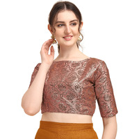 Oomph! Jacquard Pink Readymade Blouse For Women - Rbbl151L