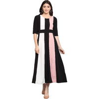Purvaja Womens Maxi Empire Dress (Lucy-023-Pi-Bl_Peach_X-Large)