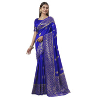 Shasmi Women's Banarasi Saree Pure Kanjivaram Silk Saree Soft New Ladies 2025 Design Wear Pattu Sarees Latest Party Sari Collections With Blouse Piece For Wedding Sadi (Pari-193 Royal Blue)