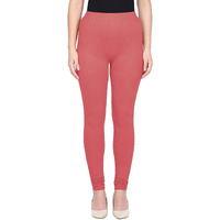 Shasmi Women's Leggings Cotton Lycra 4 Way Stretchable Skin Fit Gajari Pink Colored Chudidar Full Length Leggings For Women (Leggings Chudidar 11 Gajari Regular)