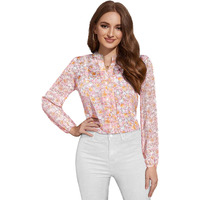 Toochki Women's Peach Georgette Floral Straight Western Top | Winter Top | Western Top | Top For Women | Latest Women Top | Trendy Women Top