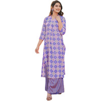 Fabnex Cotton Regular Women Kurta Set (K-88-Lavendor-S_Lavendor_S)