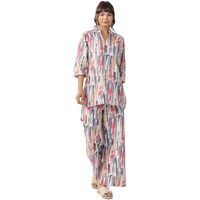 Nermosa Women Co-Ords Set For Women | Kurta Sets | Kurta Pant Set | Coordinate Set | Summer Suit | Printed Short Kurti With Pant Set | (In, Alpha, S, Pink)