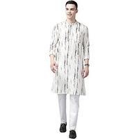 See Designs Men's White Multi Tie And Dye Print Design Straight Kurta - Sd2Kt_1115S
