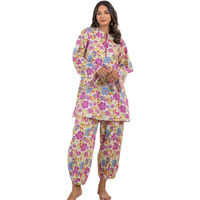 Leriya Fashion Women's Rayon Floral Printed Kurta With Pant Co Ord Set For Women Picnic Vacation For Ladies Full Set Ethnic Indian Casual Festival Fancy Office Wear Kurta Set Lf-W1755&Tr838