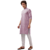 Be Active Men's Cotton Blend Regular Kurta (My0013-Kr 5_Pink