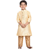 Jbn Creation Boys' Gold Silk Blend Kurta And Pyjama Set_Vasbk023Gonprg_14