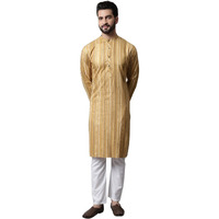 Jompers Men Foil Printed Kurta With Churidar (Beige, Xxl)