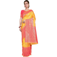 Glory Sarees Womens Banarasi Silk Saree With Blouse Piece (Vivah_Silk111_Yellow)