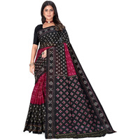 Tamaira Fashion Women's Warli Printed Sambalpuri Pure Cotton Mulmul Saree Without Blouse Piece(11481_Ranipink)