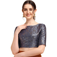 Oomph! Jacquard Grey Readymade Blouse For Women - Rbbl161Xl