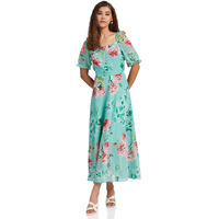 Rare Women's Georgette Fit And Flare Maxi Casual Dress (Ep6218_Green_X-Large)