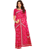 Tamaira Fashion Women's Bandhani Printed Pure Cotton Mulmul Saree Without Blouse Piece(11635_Pink)