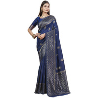 Shasmi Women's Banarasi Saree Pure Kanjivaram Silk Saree Soft New Ladies 2025 Design Wear Pattu Sarees Latest Party Sari Collections With Blouse Piece For Wedding Sadi (Pari-193 Navy Blue)