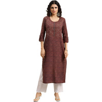 Varanga Women's Cotton Kurta  Soft, Comfortable, And Stylish Ethnic Wear For Everyday Casual And Semi-Formal Occasions Maroon