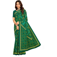 Tamaira Fashion Women's Bandhani Printed Pure Cotton Mulmul Saree Without Blouse Piece(11635_Seagreen)