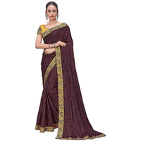 Glory Sarees Women's Banarasi Silk Saree With Blouse Piece (Gs_Diva106_Brown)