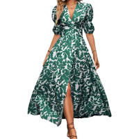 Greciilooks Rayon Fit And Flare Ankle Length One Piece Maxi Bodycon Dresses Midi Dress For Women (Gl-Wd1219_Green