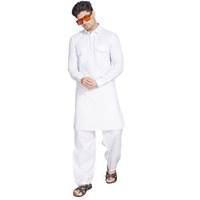 Divisive Men's Cotton Blend Pathani Kurta Pyjama Set (Dkrt451_Xxl_White)