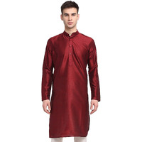 Jompers Men's Dupion Silk Solid Regular Kurta (Koko_636_Maroon