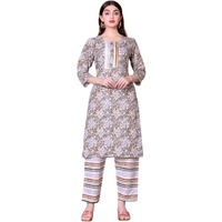 Shiv Textiles Pure Cotton Kurta Set For Women(9002-Grey-Xl)