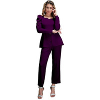 Selvia Women's Puff Sleeve Lycra Sweetheart Neck Casual 2 Piece Co-Ords Dress (485Tk10677Nc-Xxl_Wine)