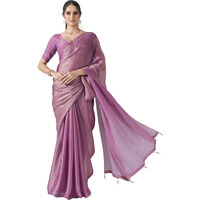 Womanista Women's Poly Chiffon Two Tone Saree (Ti6722_Pink)