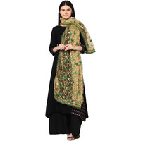 Weavers Villa Women's Net Embroidered Dupatta (New Green), 2.25 Mtrs