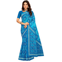 Tamaira Fashion Women's Bandhani Printed Pure Cotton Mulmul Saree Without Blouse Piece(11635_Turquoise)